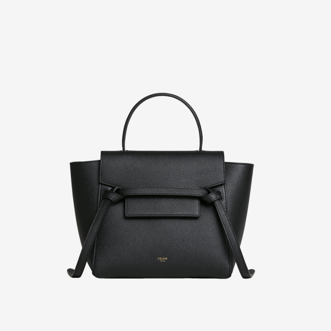 셀린느 그레인 카프스킨 나노 벨트백 블랙