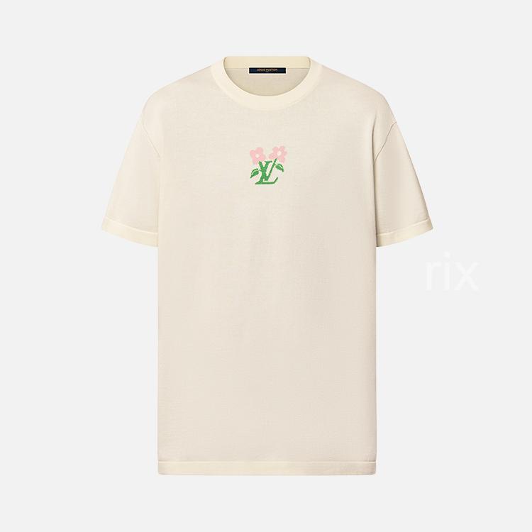 루이비통 숏 슬리브드 코튼 니티드 크루넥 티셔츠