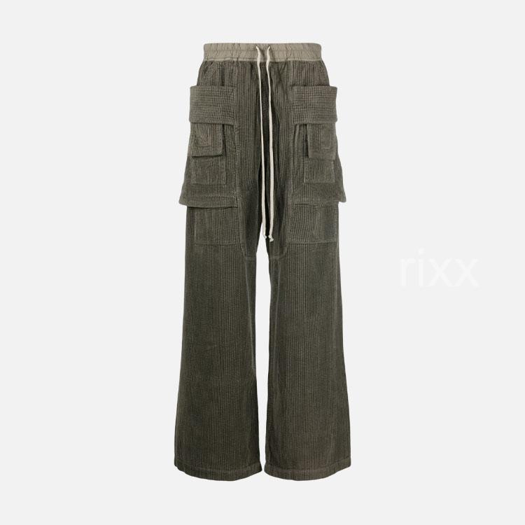 릭오웬스 크리치 코듀로이 와이드 카고팬츠