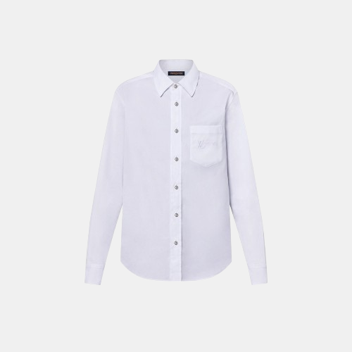 루이비통 엠브로이더드 롱 슬리브드 코튼 셔츠