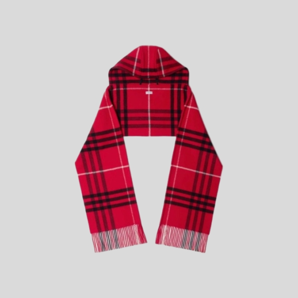버버리 체크 후드 스카프