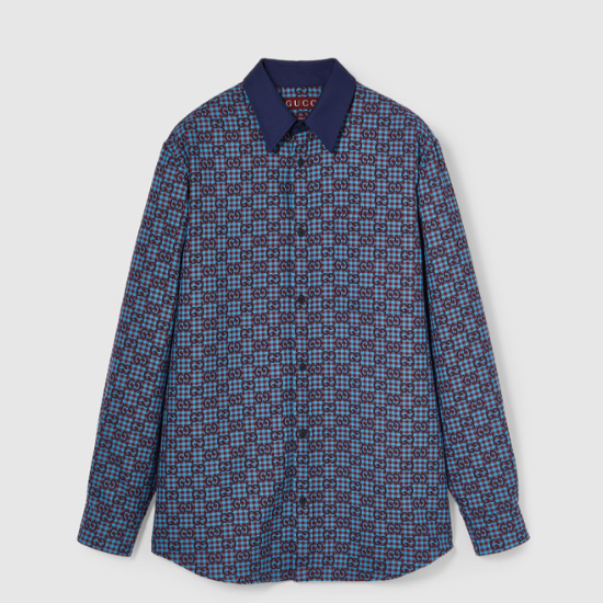 구찌 GG 비쉬 코튼 울 자카드 셔츠