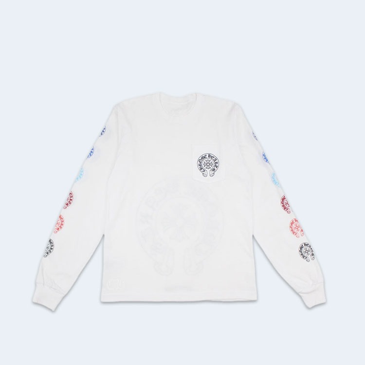 크롬하츠 멀티 컬러 홀스슈 롱 슬리브 티셔츠