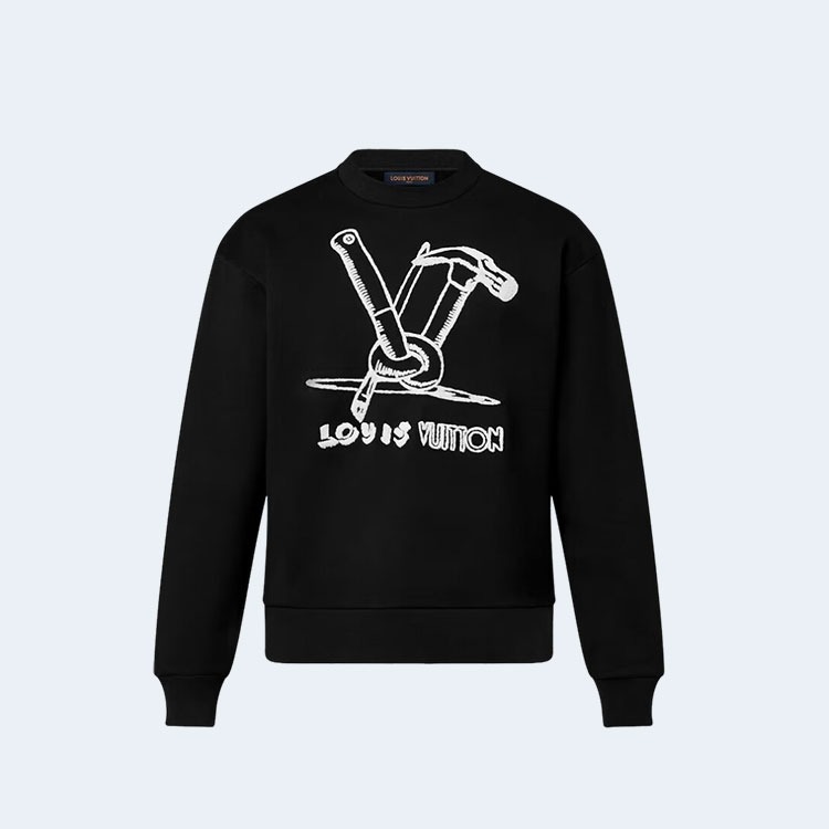 루이비통 엠브로이더드 맨투맨 블랙
