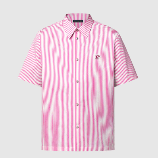 루이비통 모노그램 스트라이프드 쇼트 슬리브드 셔츠