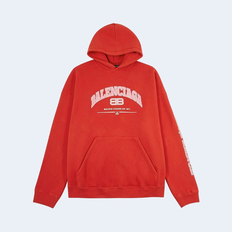 발렌시아가 메종 로고 프린트 후드