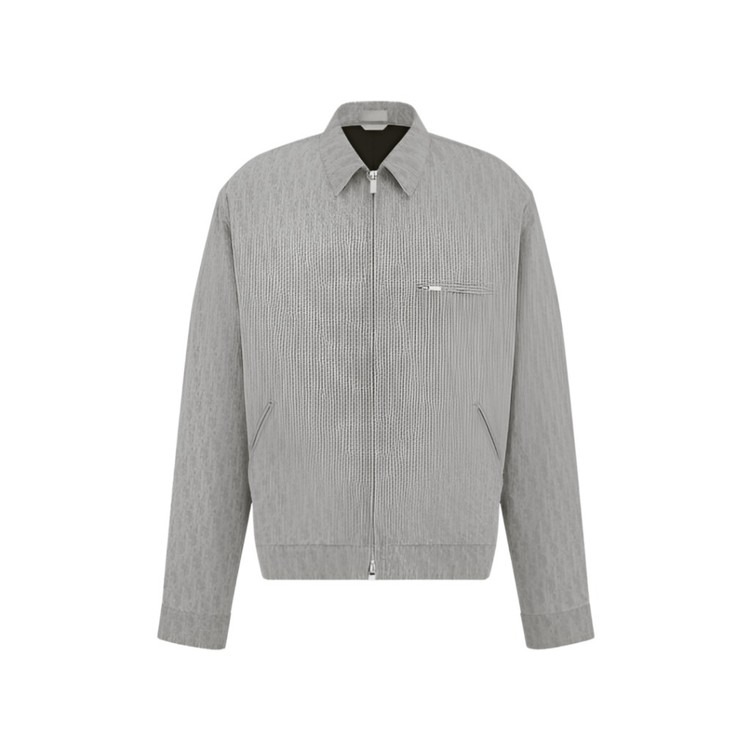 디올 오블리크 코튼 데님 지퍼 블루종 자켓 