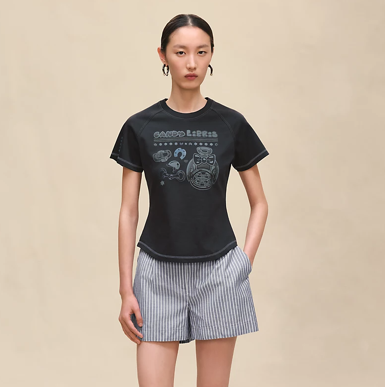 에르메스 프린티드 마이크로 티셔츠