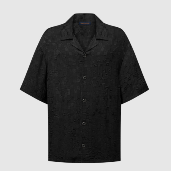 루이비통 그래픽 자카드 쇼트 슬리브드 셔츠