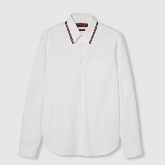 구찌 웹(Web) 디테일 옥스포드 코튼 셔츠