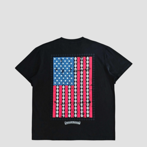 크롬하츠 성조기 반팔 티셔츠