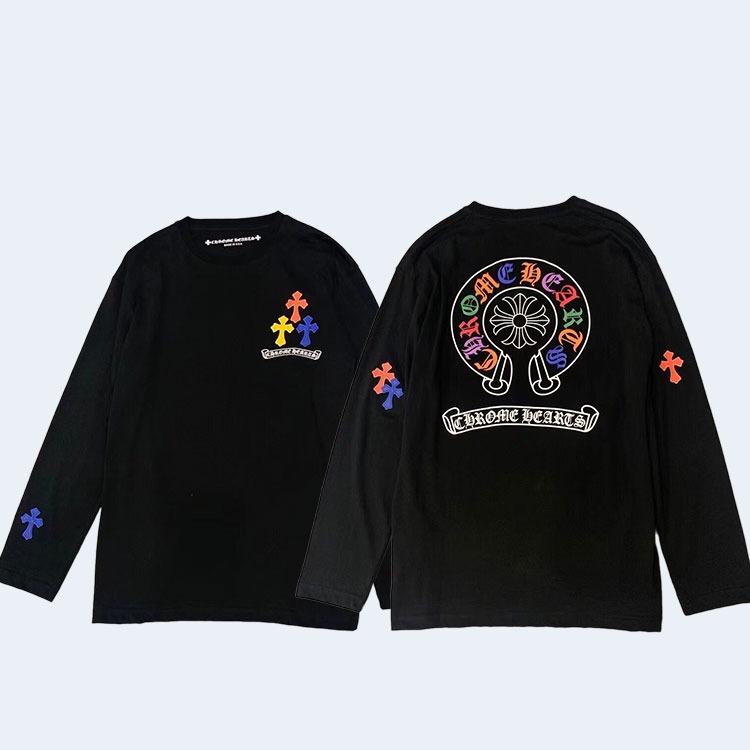 크롬하츠 컬러 로고 롱 슬리브 티셔츠(2color)