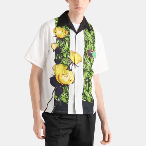 프라다 타임캡슐 프린티드 기능성 코튼 셔츠