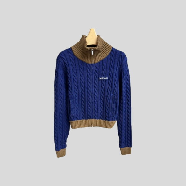 미우미우 케이블 니트 가디건