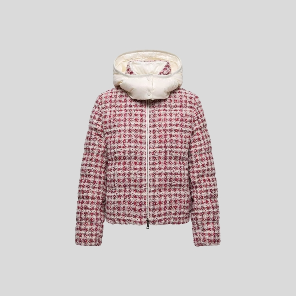 몽클레어 안드론 트위드 후드 숏 다운 재킷