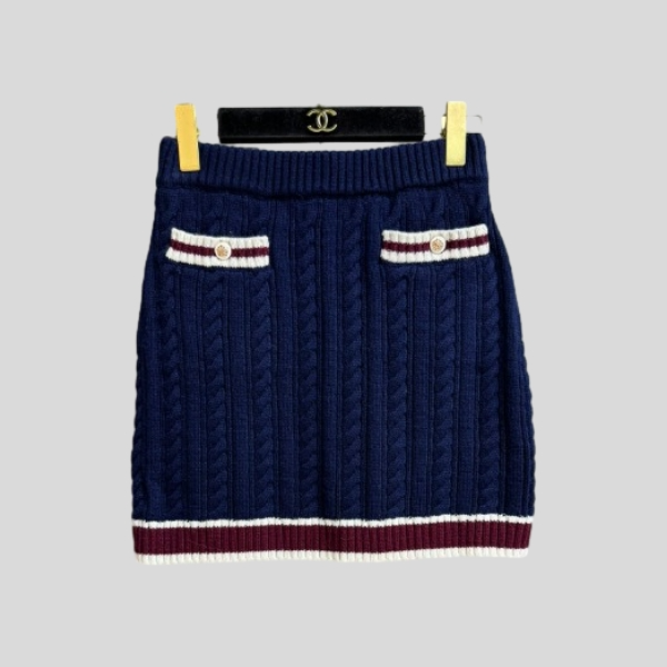 샤넬 네이비 블루 스커트