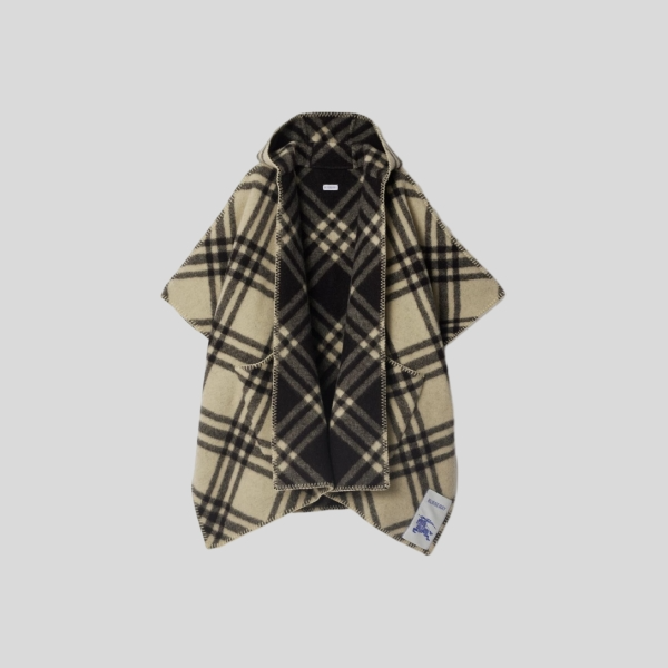 버버리 리버시블 체크 울 케이프