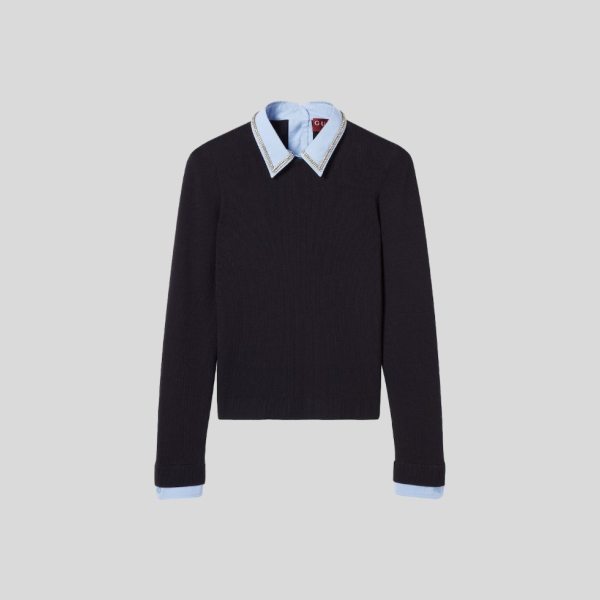 구찌 자수 울 스웨터