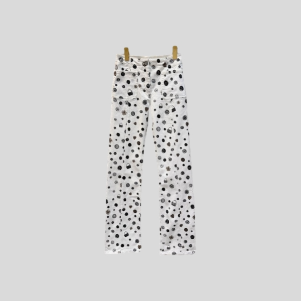 샤넬 라미네이티드 데님 진