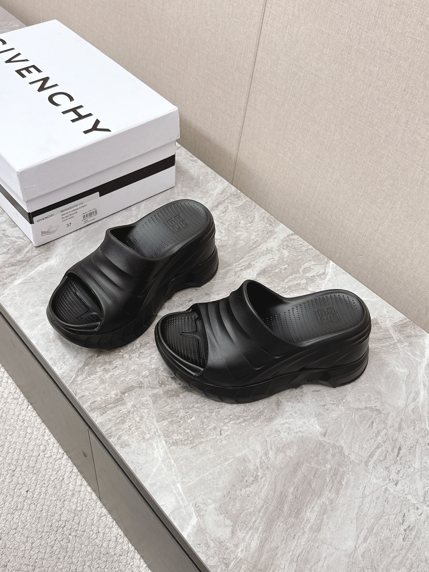 지*시 솜사탕 통굽 웨지 슬리퍼