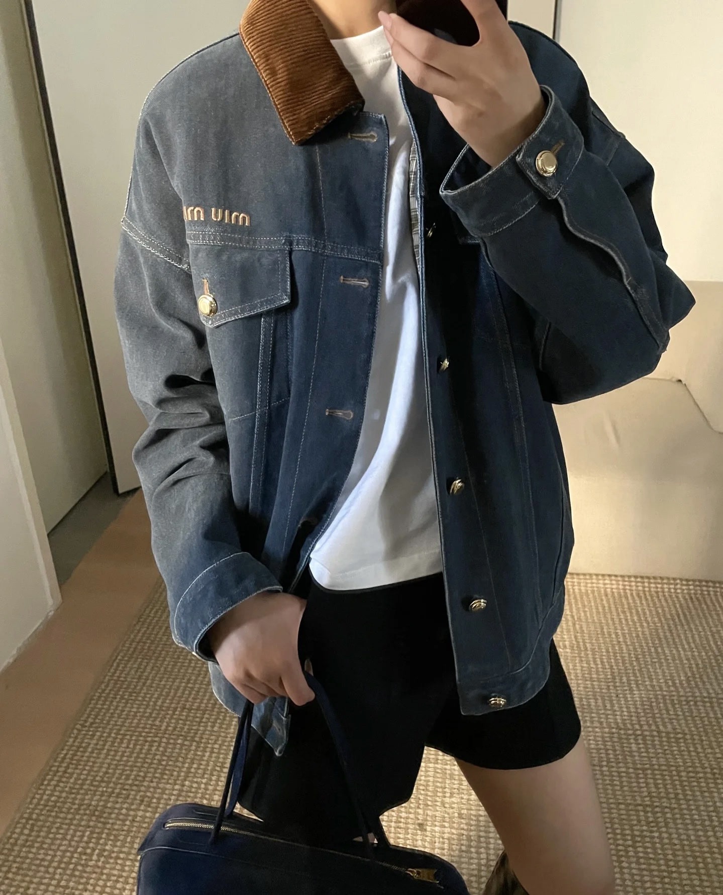 미*미* 신상 패딩 데님 코듀로이 터틀넥 자켓