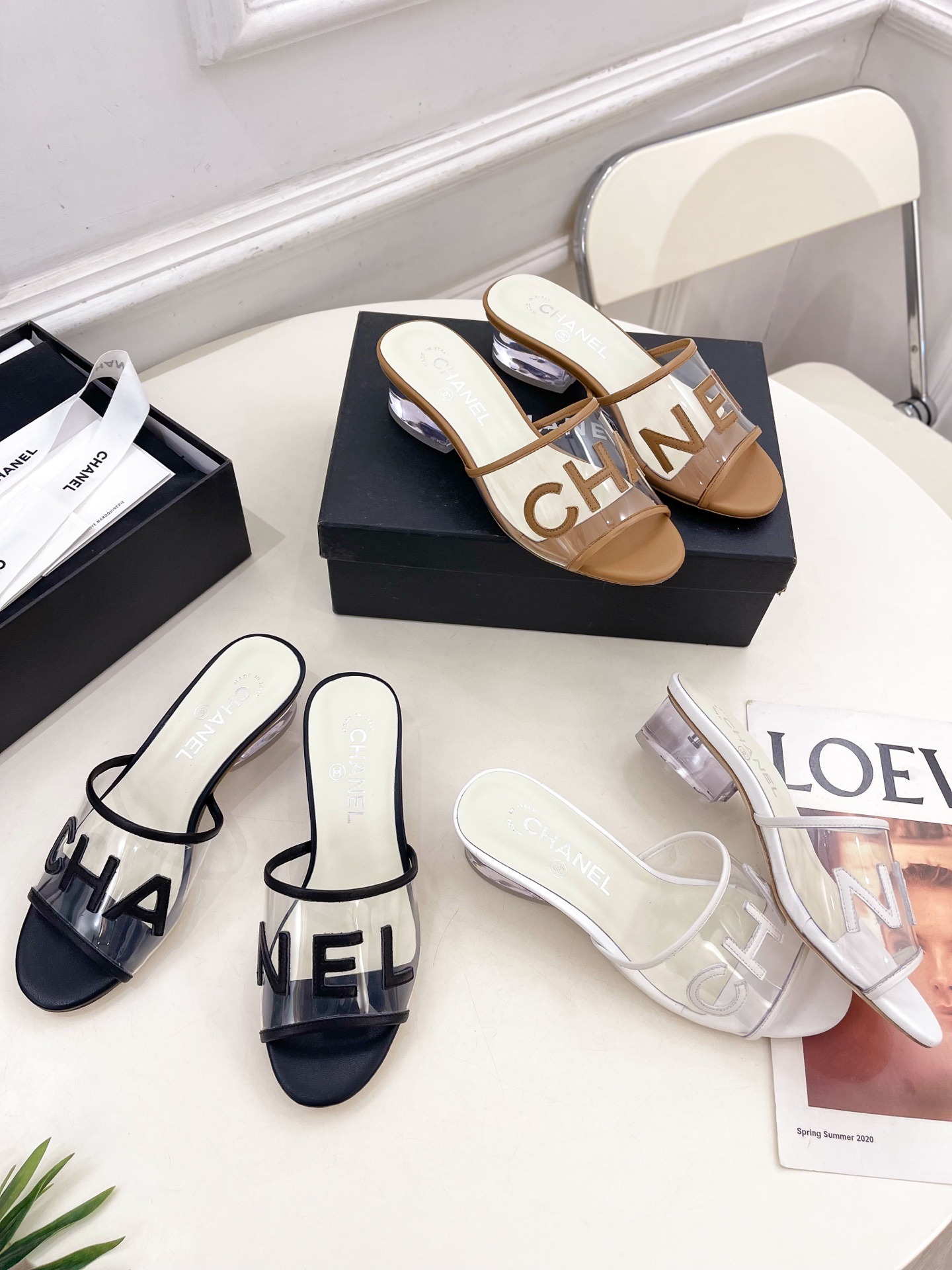 샤* 25  신상 크리스탈 굽 슬리퍼