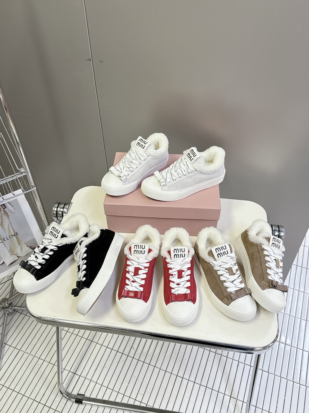 미*미* 신상 더블슈즈 털가죽 스니커즈
