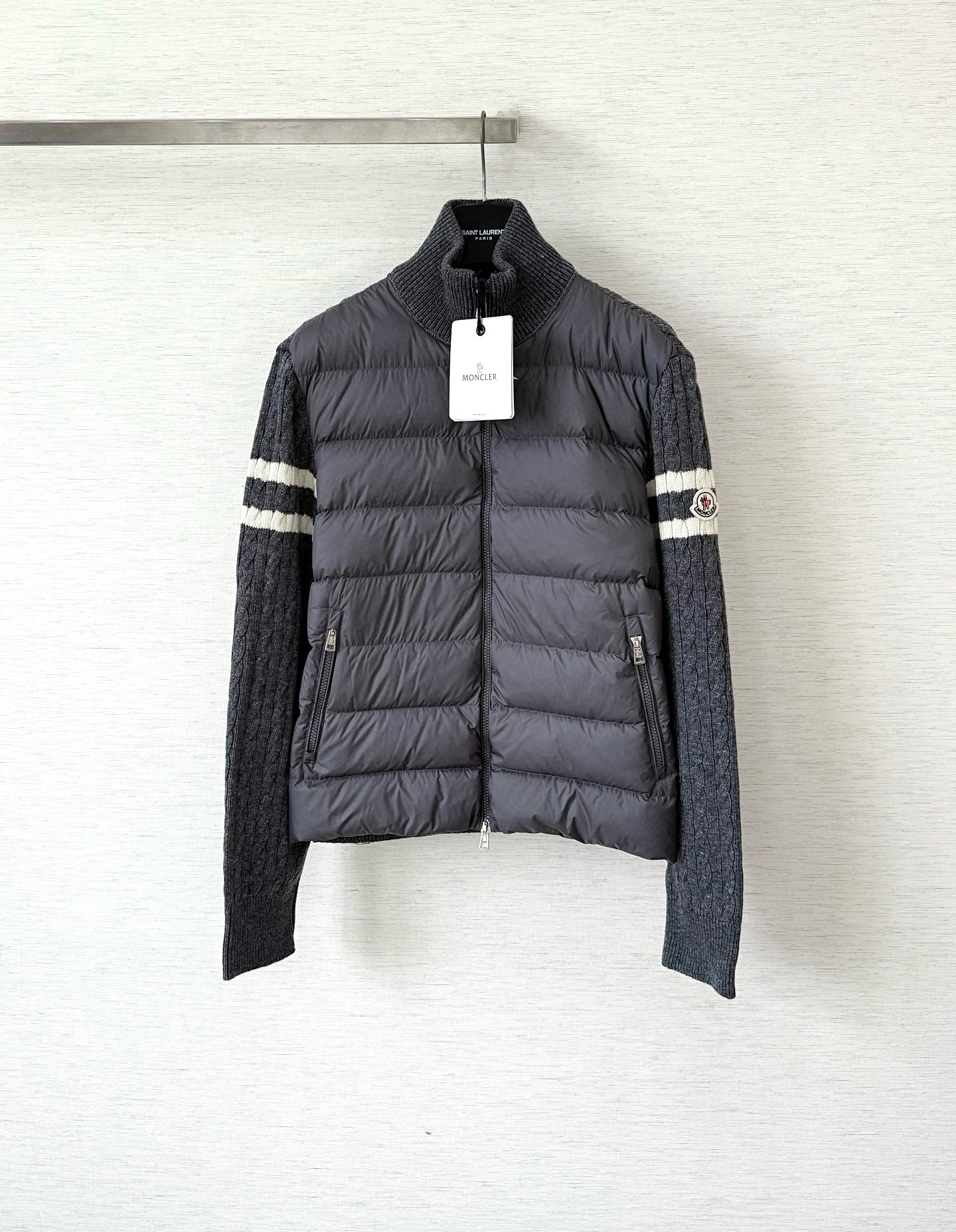 몽*레어 25FW 모직 배색 라인 다운