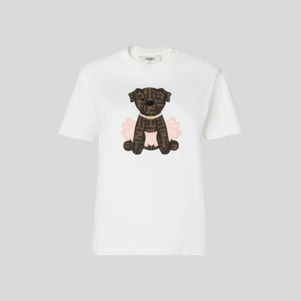 펜디 강아지 자수 티셔츠