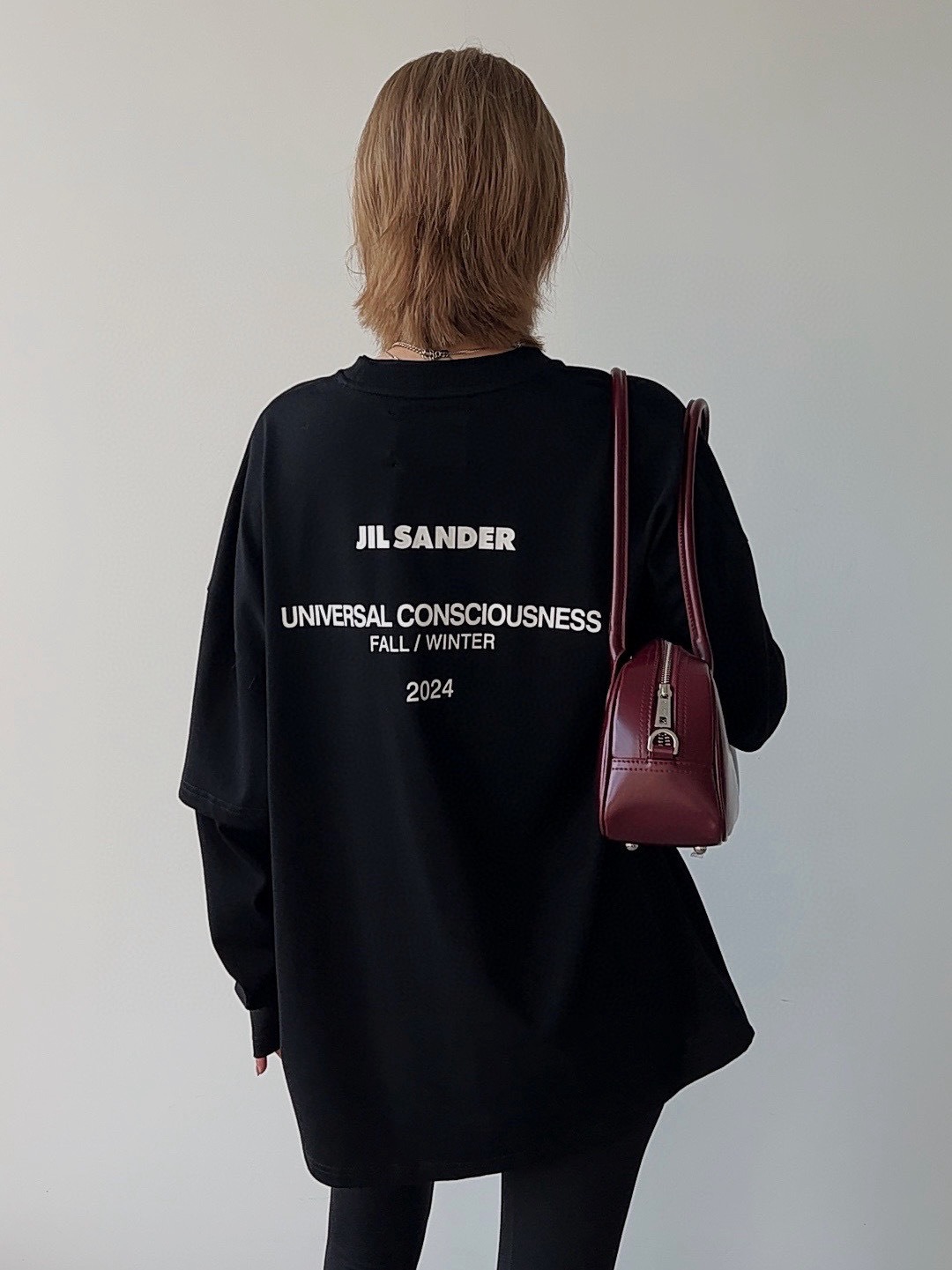 질*더 2024신상 면 긴팔 이중 티셔츠