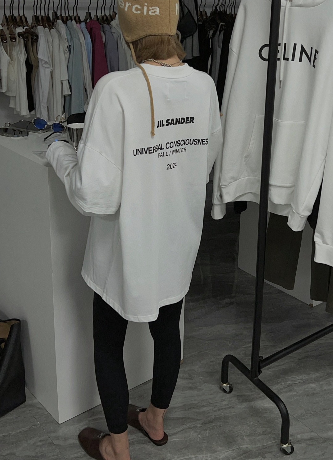 질*더 2024신상 면 긴팔 이중 티셔츠