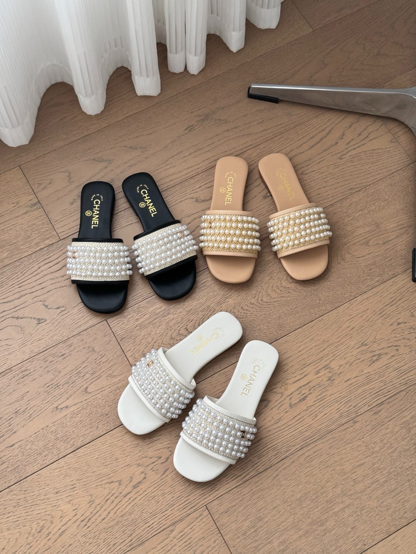 샤* 25K 고급 수제방 진주 슬리퍼