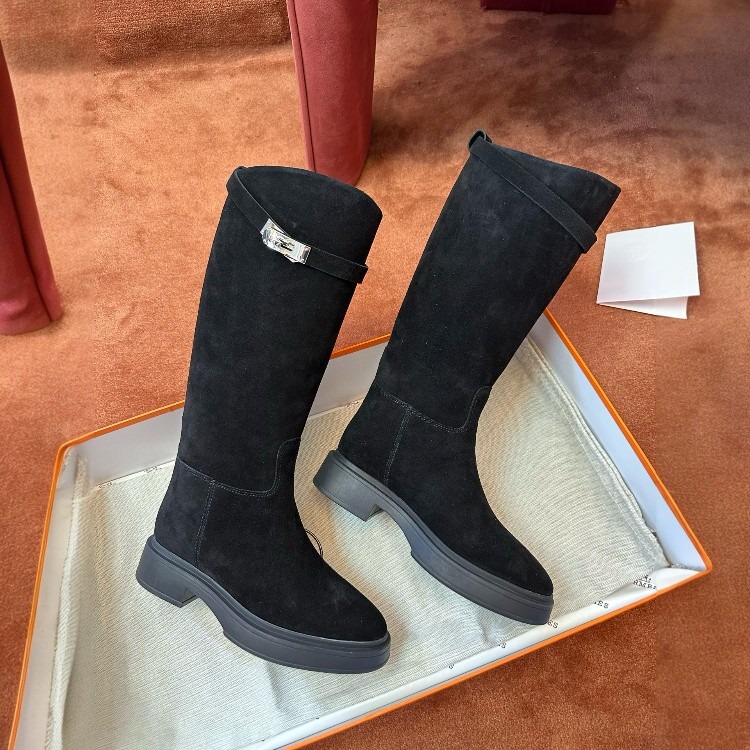 에르메스 블랙 스웨이드 부츠