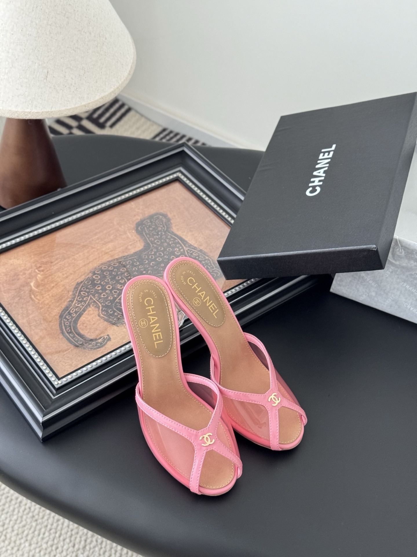 샤* 24S 자수 망사 슬리퍼