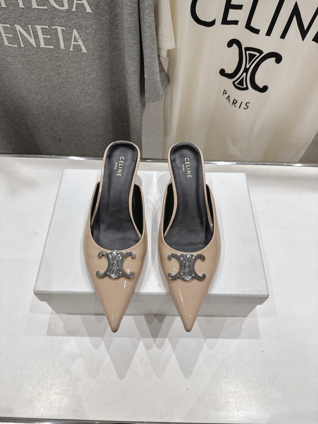 셀*느 25ss 스틸레토 힐 슬리퍼