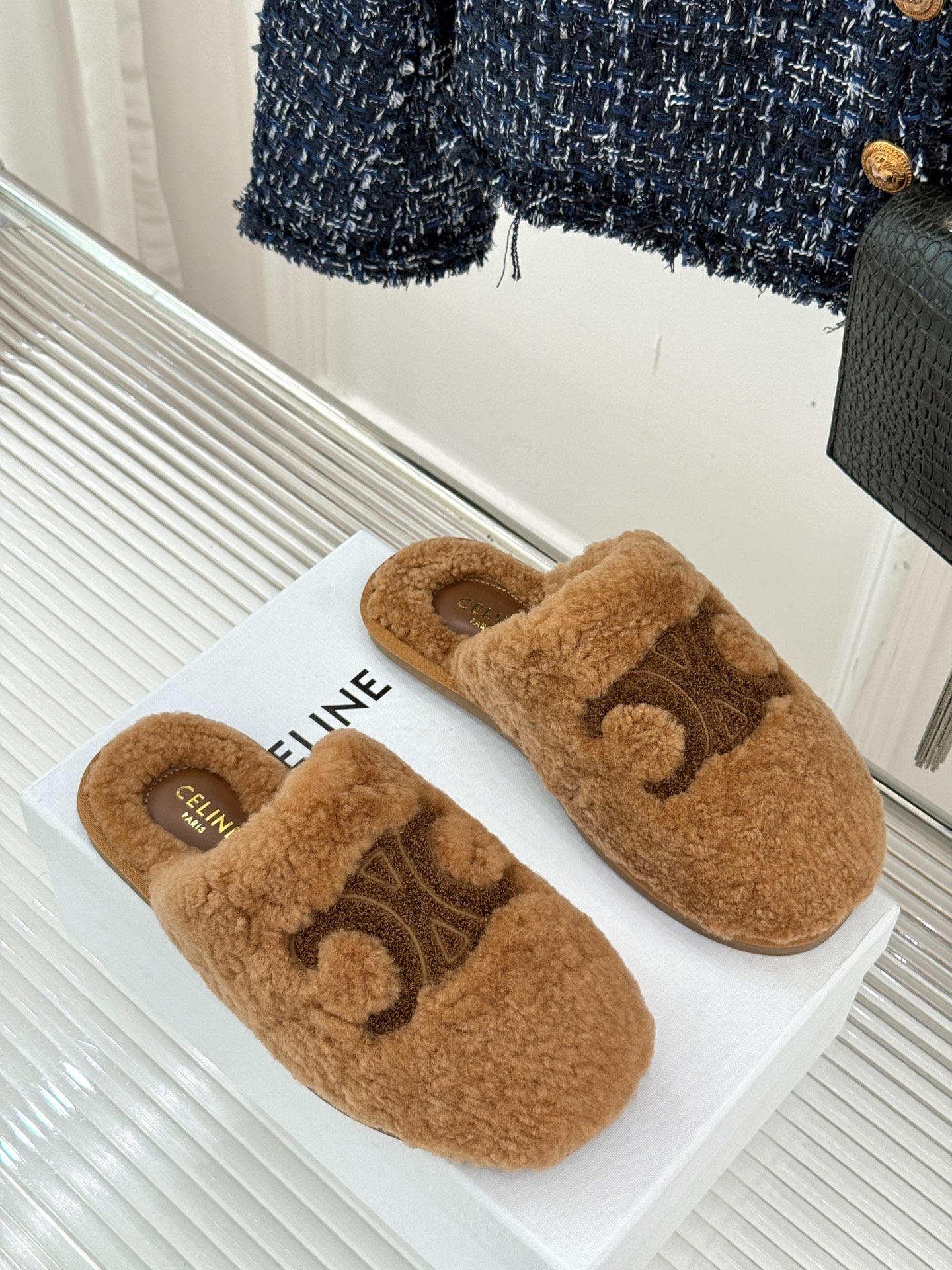 셀*느 25W 신상 퍼 세미슬리퍼