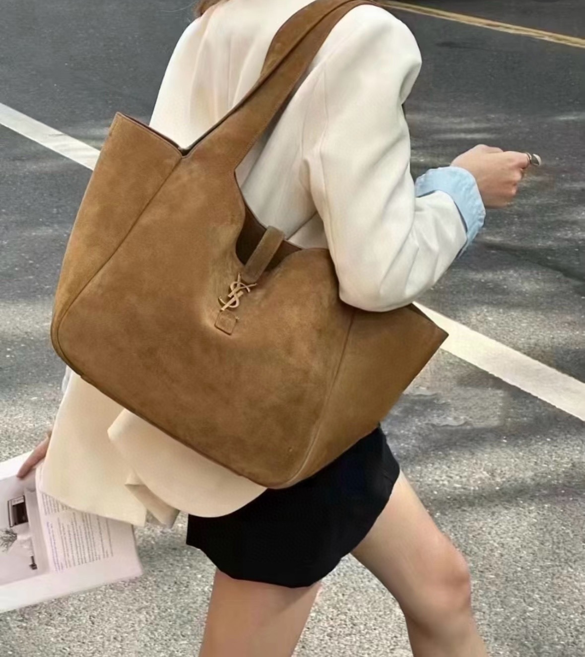 입생로랑 스웨이드 백