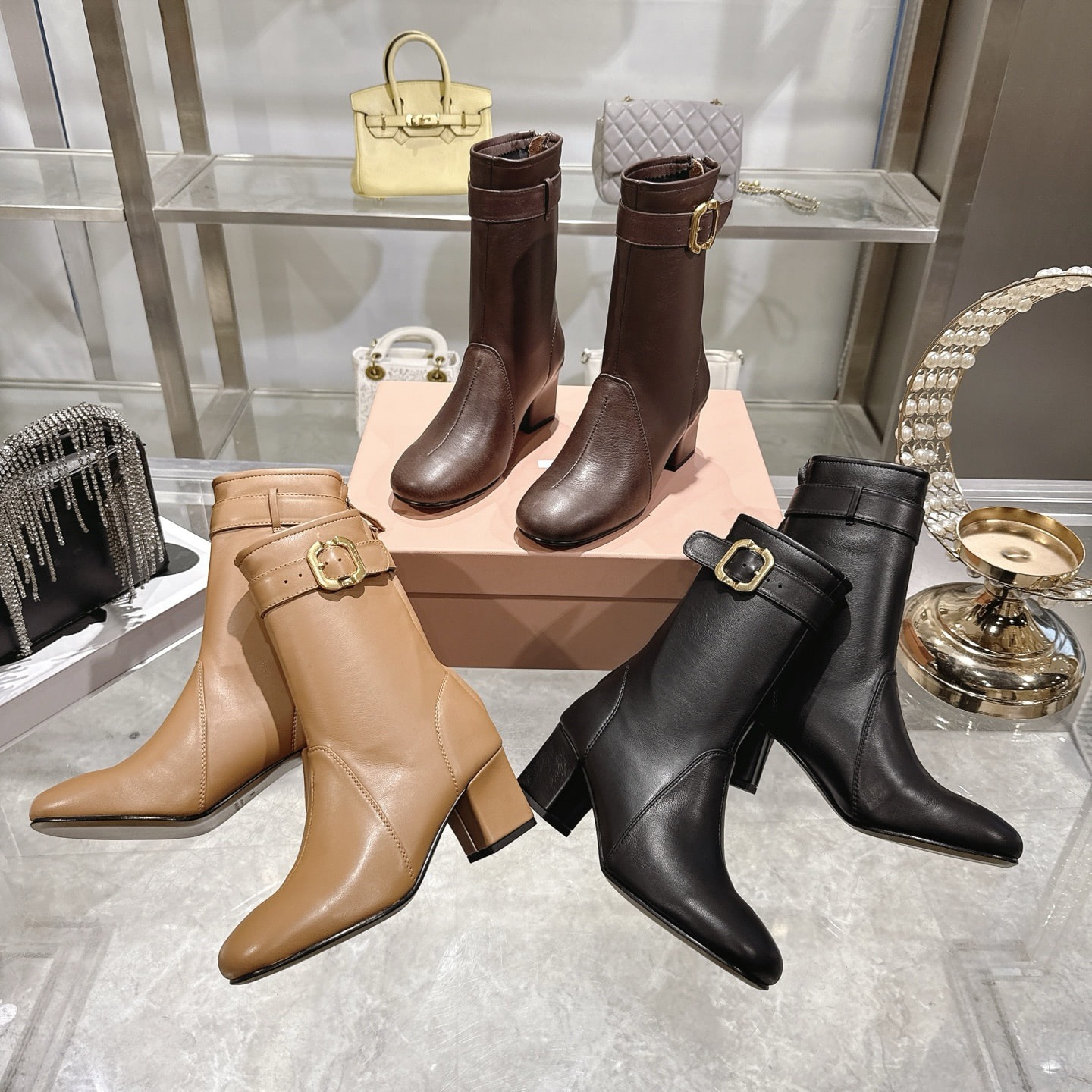 미*미* 25ss 스판 앵클부츠