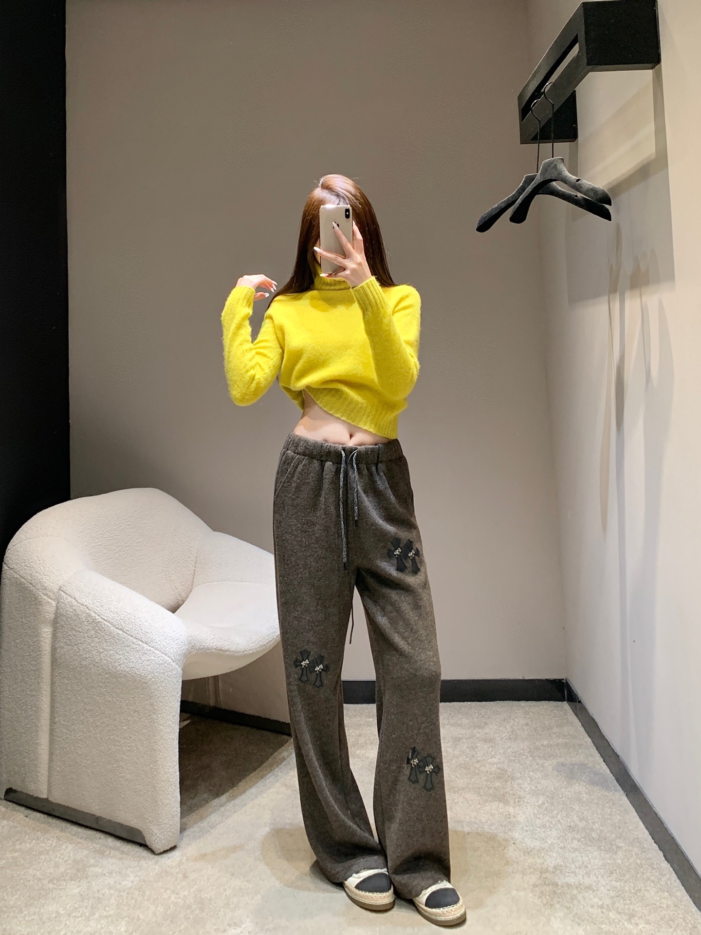 크*하츠 25Fw 신상 울 스트레이트 캐주얼 팬츠