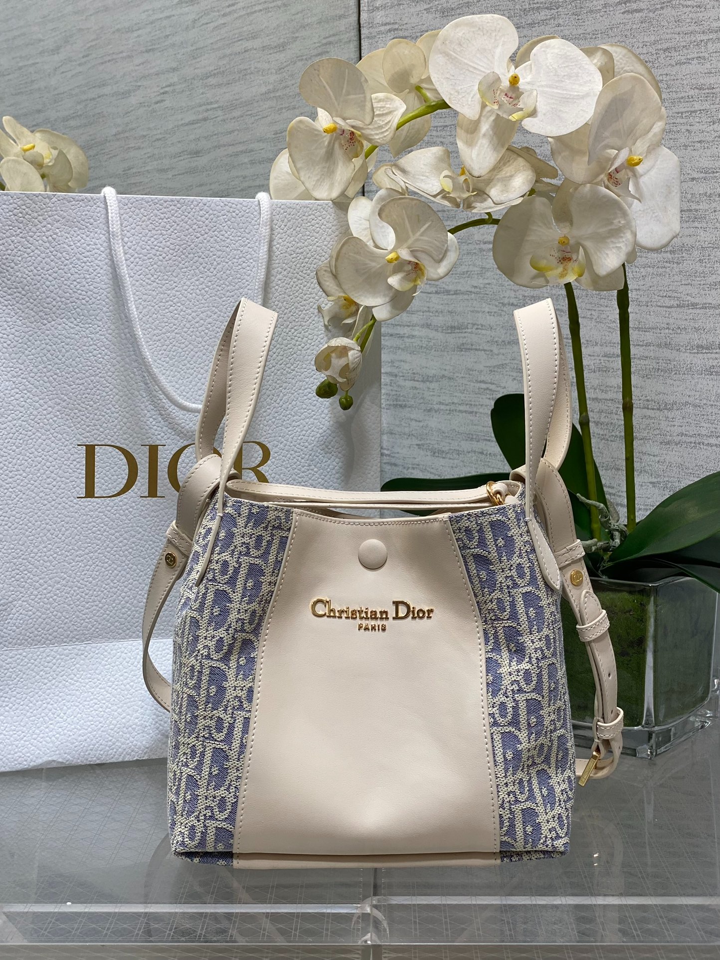 디올 블루 오블리크 스몰 백