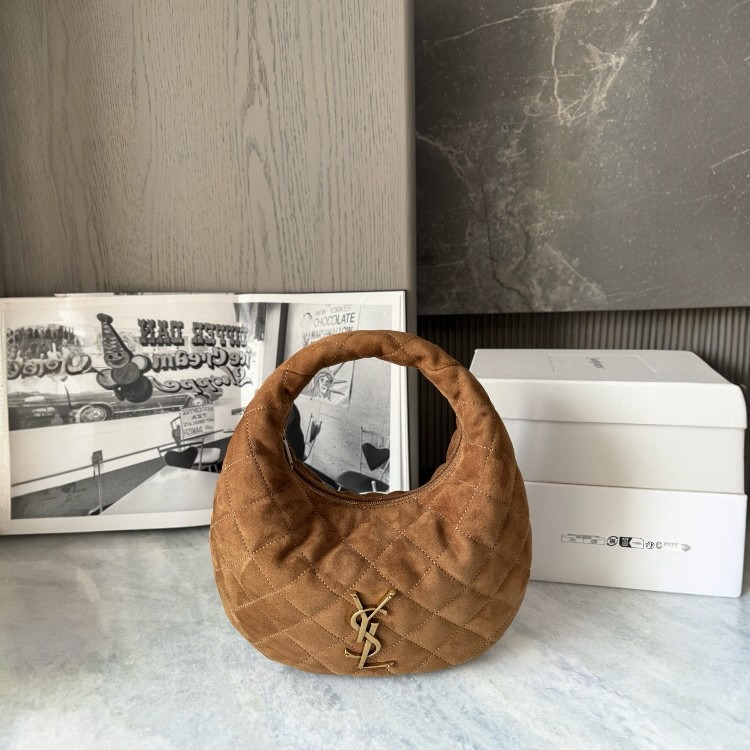 생로랑 이카리노 미니 퀼팅 스웨이드 토트백