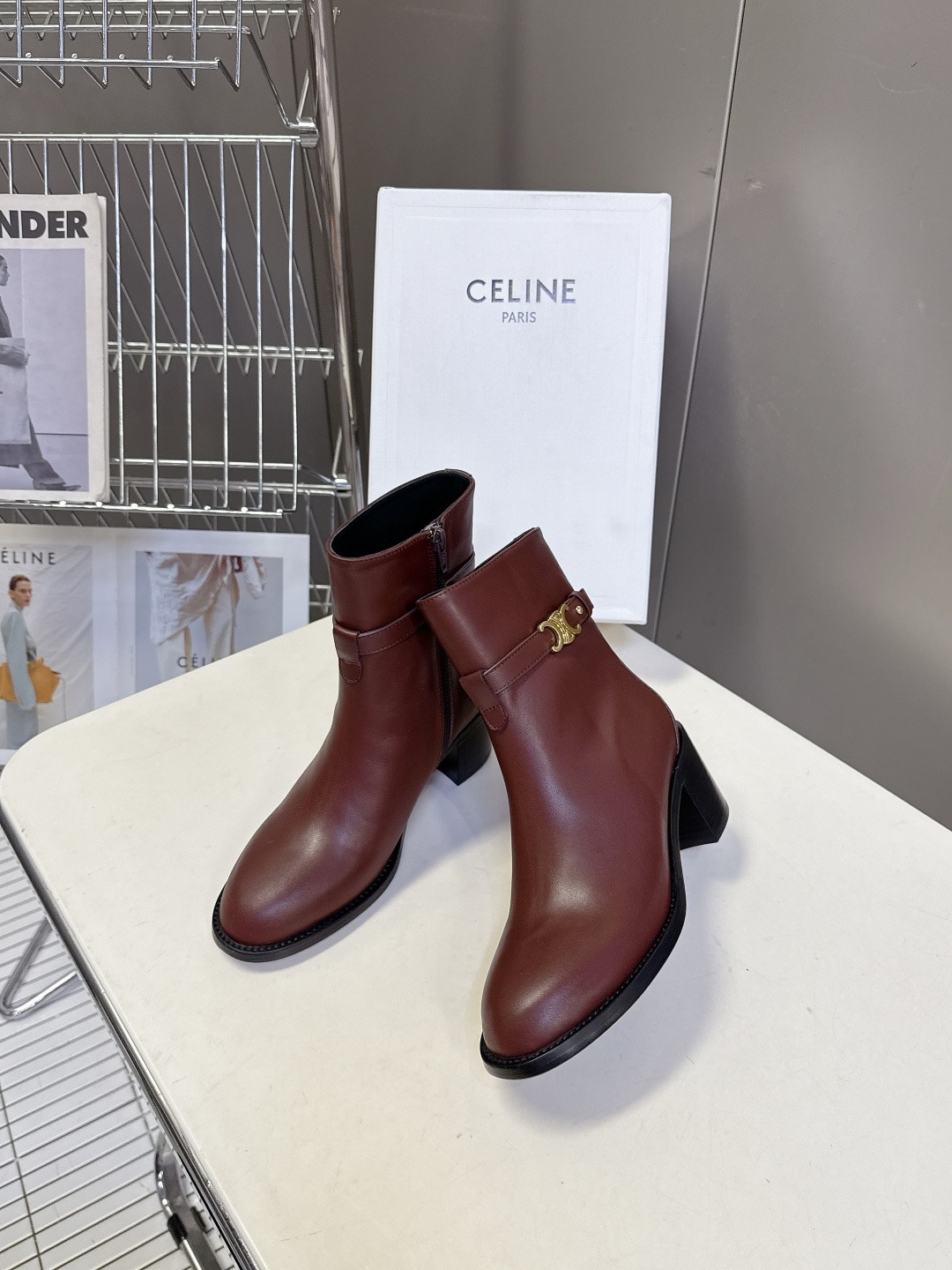 셀*느 신상 뉴트로 통굽 앵클부츠