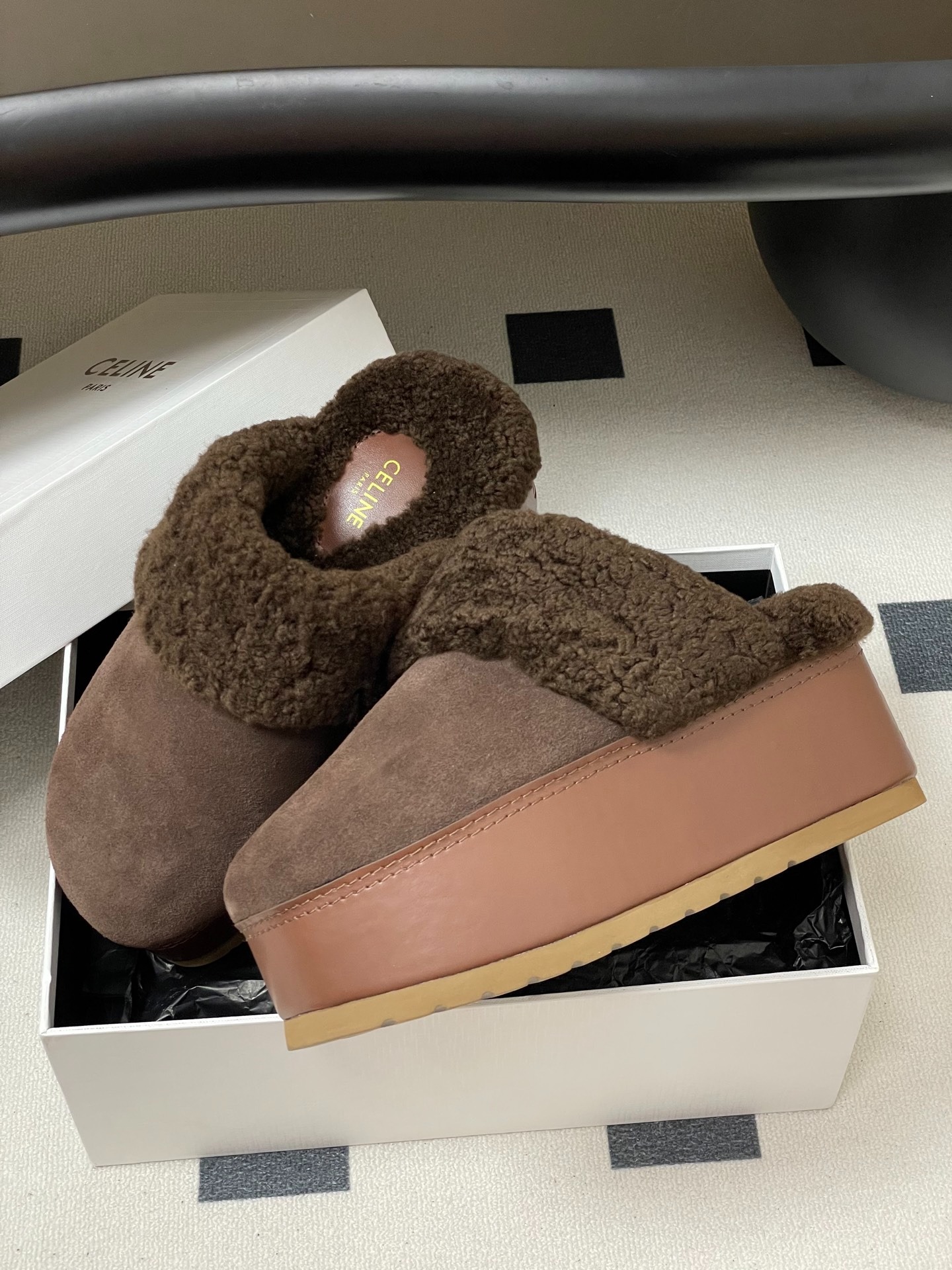 셀*느 25Fw 신상 울 세미 슬리퍼