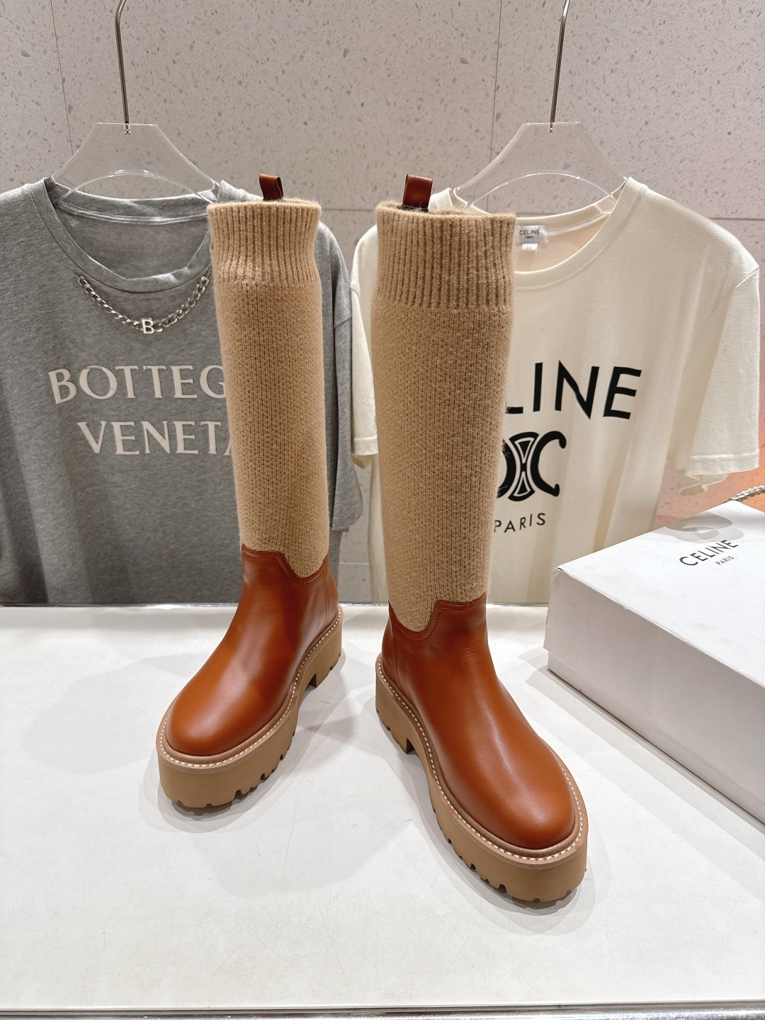 셀*느 25ss 신상 니트 앵클부츠