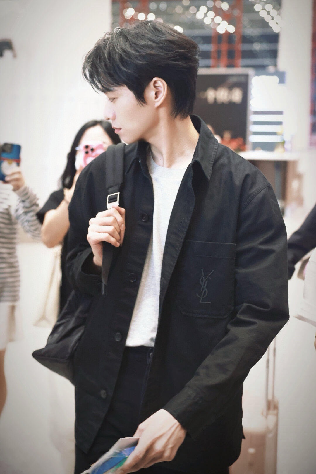 입*로랑 로고자수 셔츠