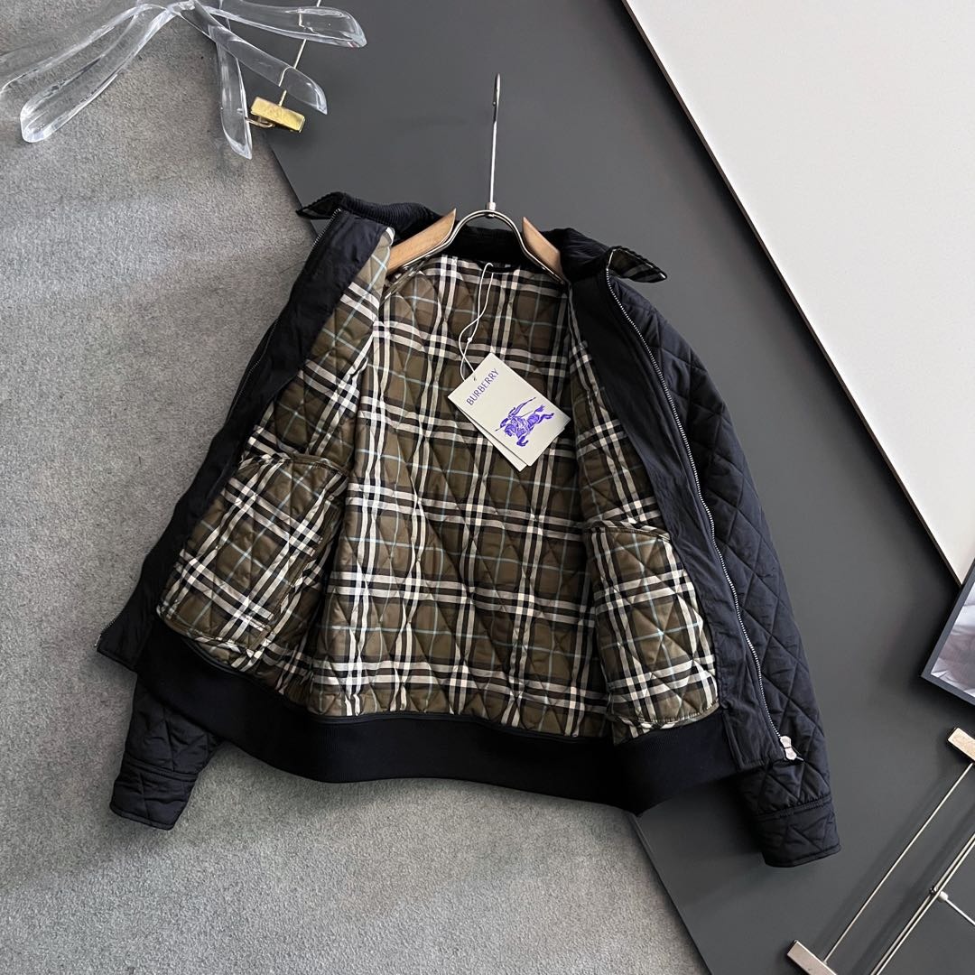 버*리 2025 신상 퀼팅 나일론 다운 재킷