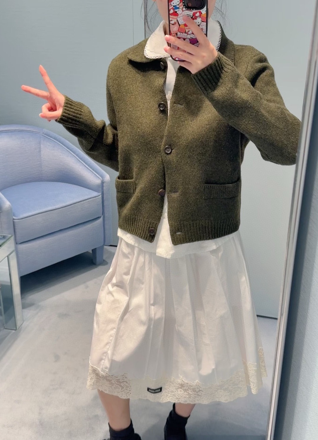 미*미* 신상 레터링 터틀넥 가디건