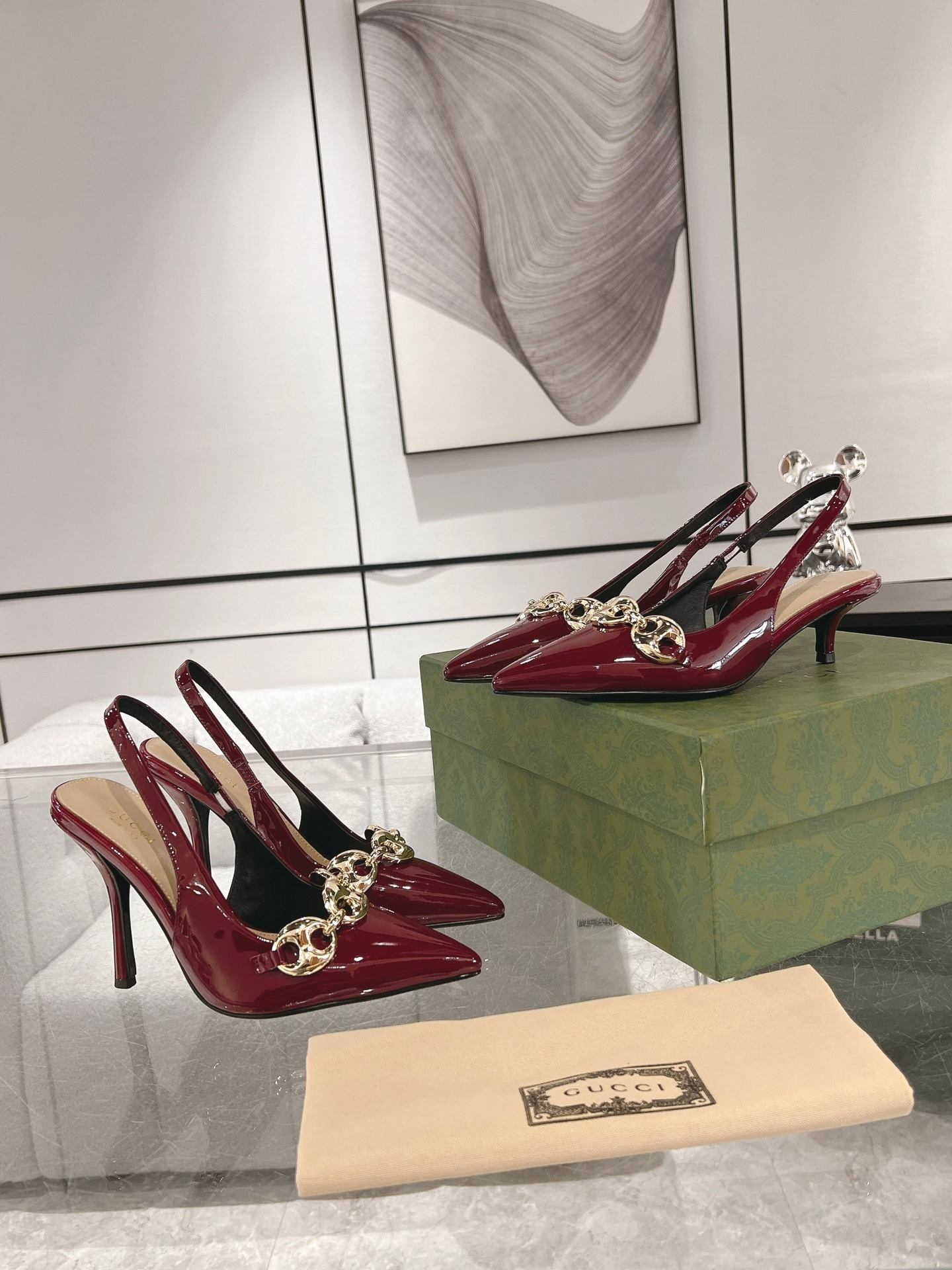 구* 봄여름 최신 체인 스틸레토 힐