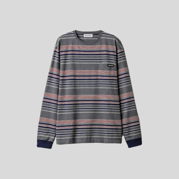 미우 미우 스트라이프 저지 티셔츠 