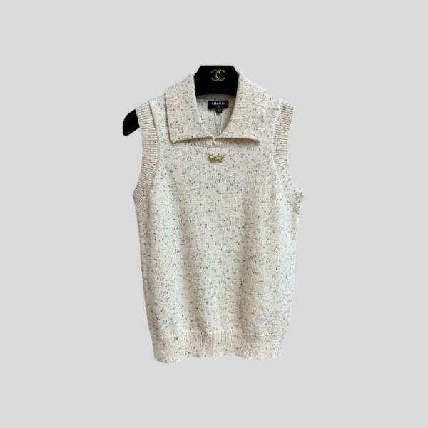 샤넬 라펠 니트 베스트